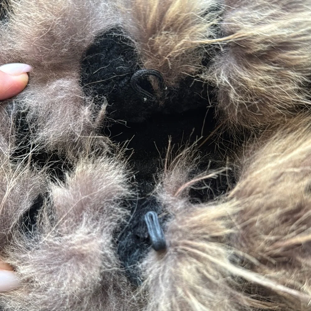 Roberto Cavalli Shearling Suede Black Fox Fur-Trimmed Women's Coat Size 48 - Picture 9 of 13